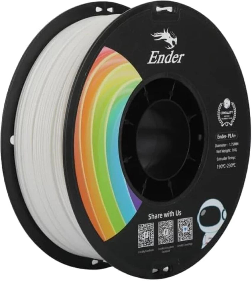 Filament CREALITY EN-PLA+ White , Ender 3D Printer Filament , Strength 34MPA Bend 77MPa 1 kg Spool 1.75 , 3301010305