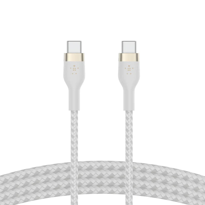 Cable USB-C to USB-C Belkin BoostCharge PRO Flex Up to 60W Braided White