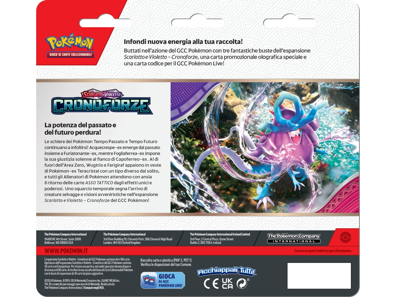 Card Pokémon  Scarlatto E Violetto Cronoforze 3 Buste - Albagame