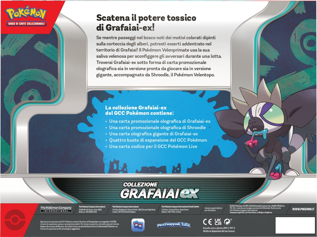 Card Pokémon Collezione Grafaiai Ex - Albagame