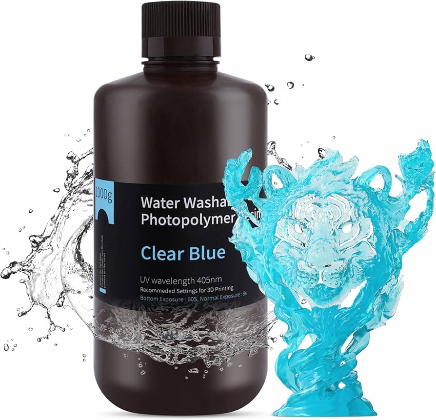 Water Washable Resing Elegoo 1kg Clear Blue - Albagame