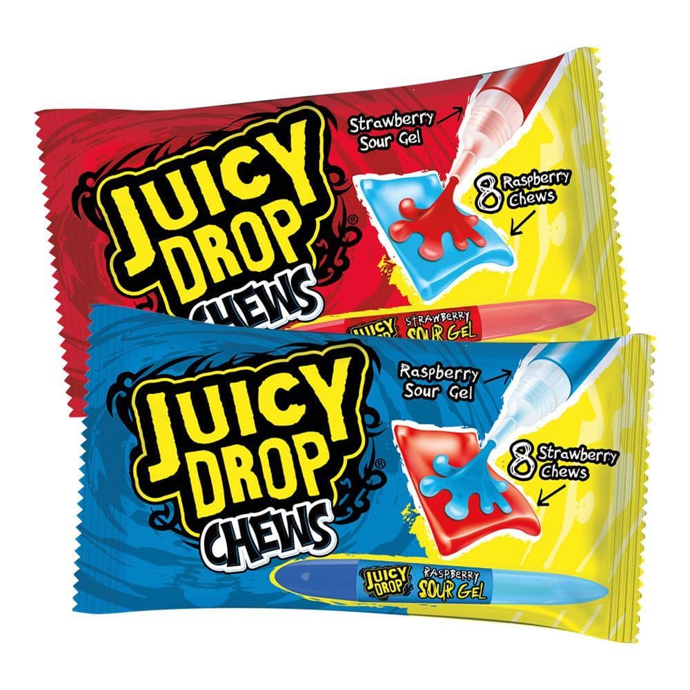 Juicy Drop Chews Bazooka With Sour Gel Strawberry/Raspberry - Albagame