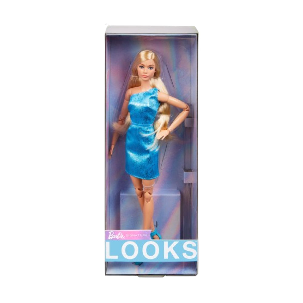 Doll Barbie Looks Blonde Blue Dress - Albagame