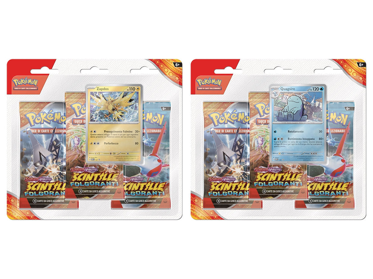 Card Pokémon Scintille Folgoranti Blister 3 Buste + 1 Card