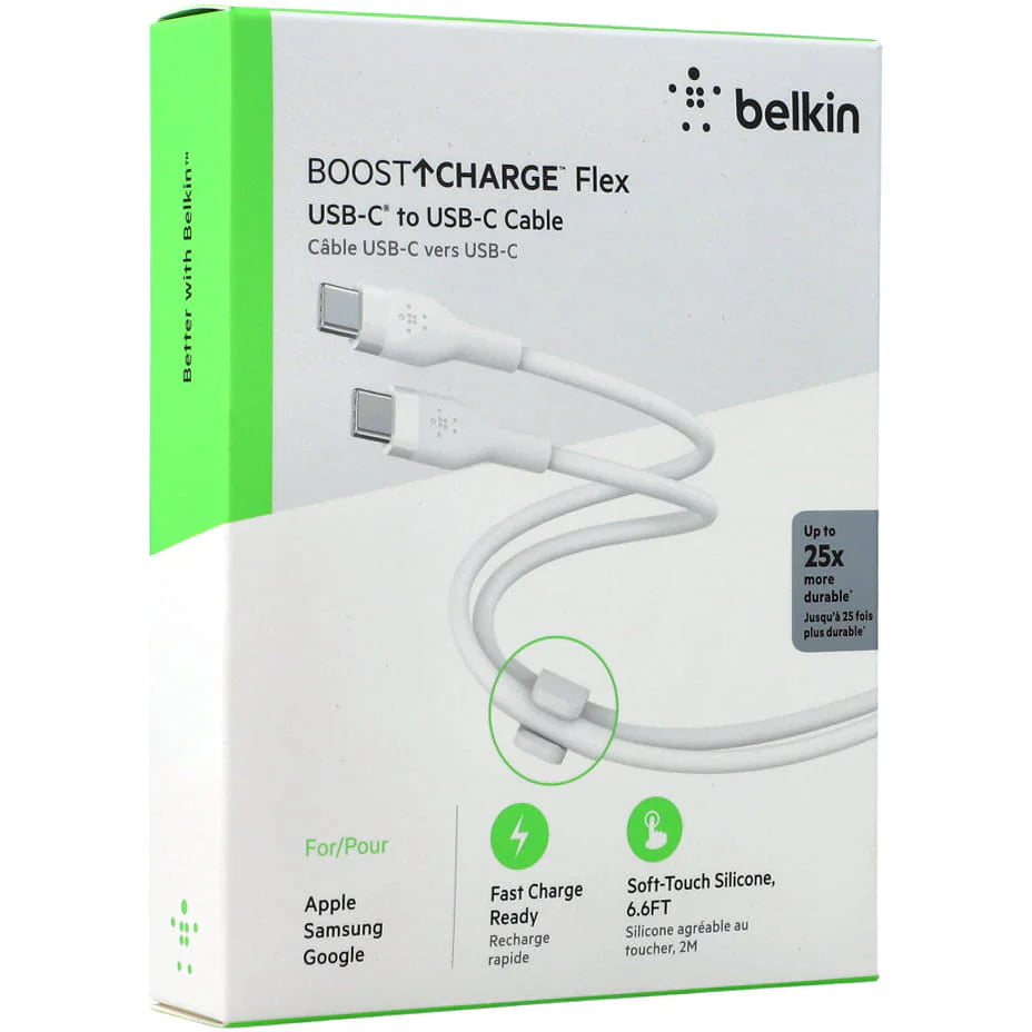 Cable USB-C to USB-C Belkin BoostCharge Flex Up to 60W White