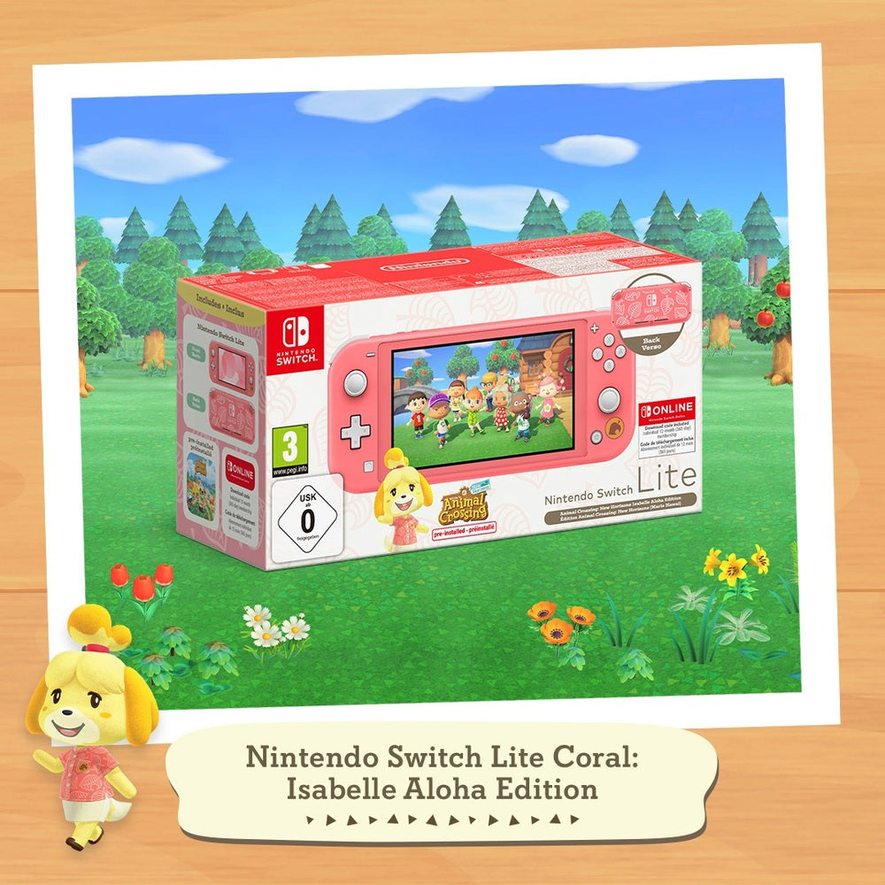 Console Nintendo Switch Lite Animal Crossing Coral + 12 Months Membership - Albagame