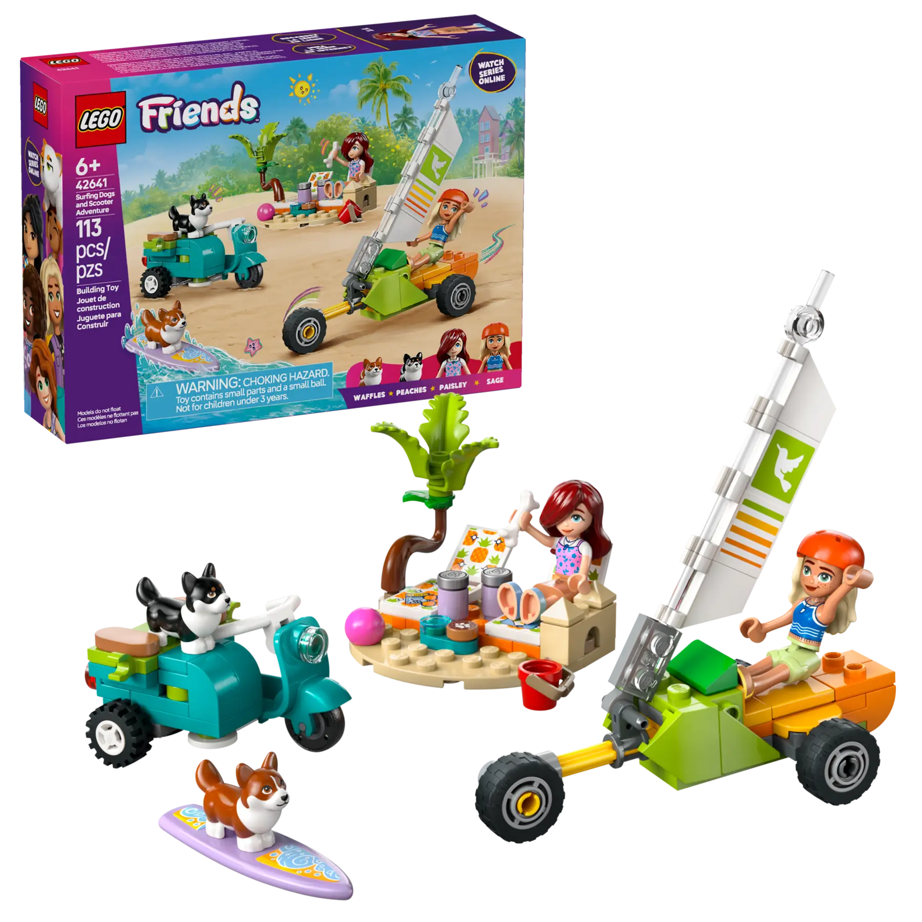 Lego Friends Surfing Dogs and Scooter Adventure 42641