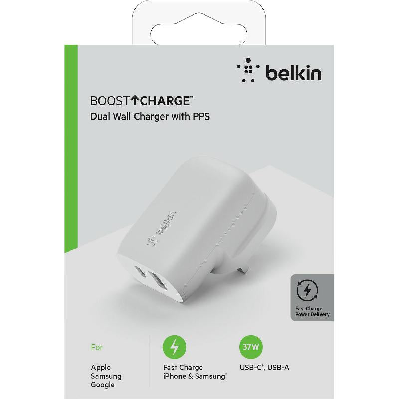 Charger Belkin Dual USB-C 1x Up to 20W White