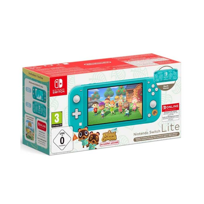 Console Nintendo Switch Lite Animal Crossing Turquoise + 12 Months Membership - Albagame