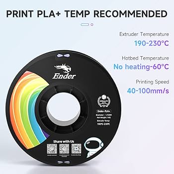 Filament CREALITY EN-PLA+ Black , Ender 3D Printer Filament , Strength 34MPA, Bend 77MPa, 1kg 1.75 , 3301010306