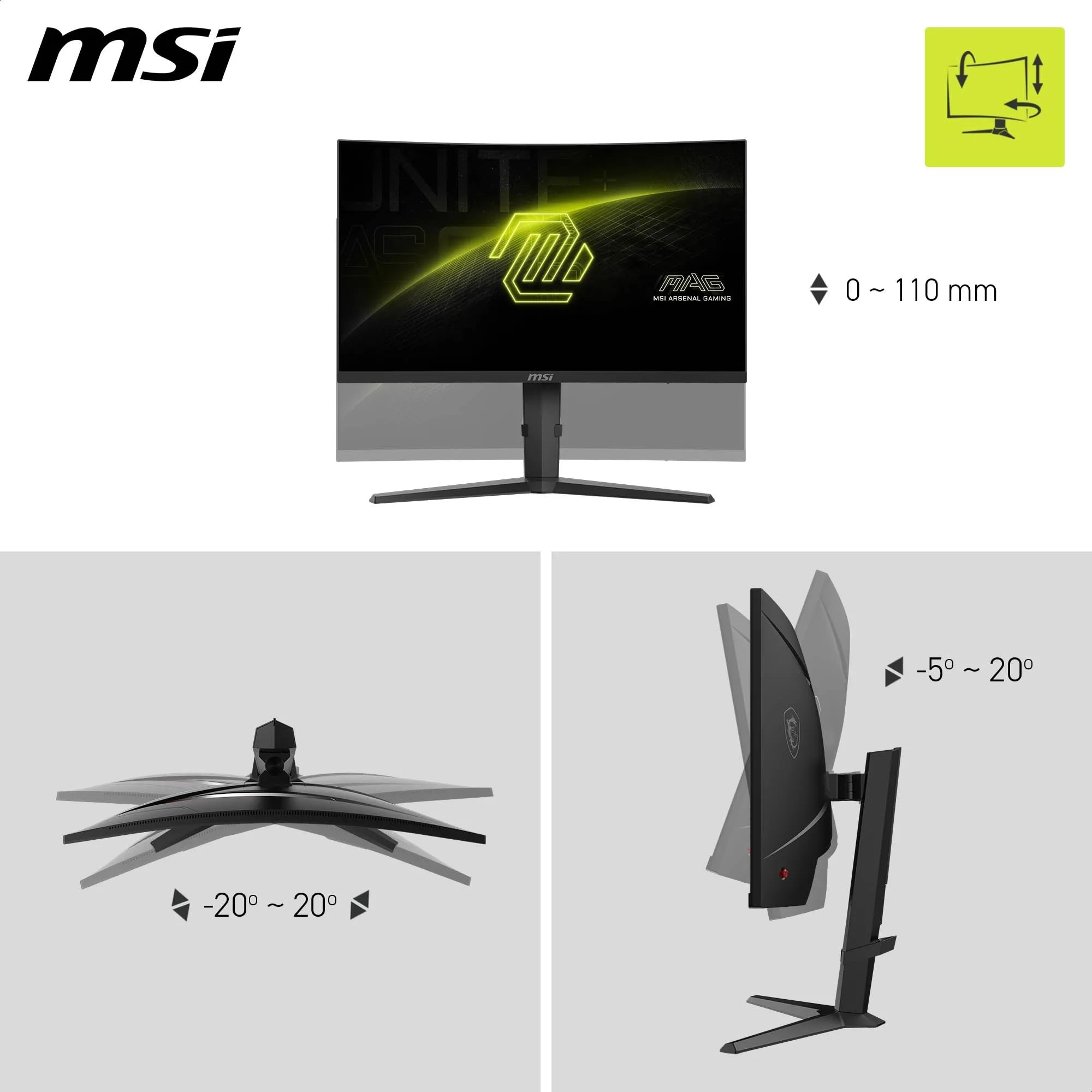 Monitor 27" MSI MAG 275CQRF QD E2  Curved  QHD 180Hz