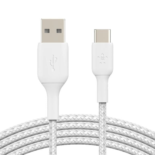 Cable USB-A to USB-C Belkin BoostCharge Braided White 2m