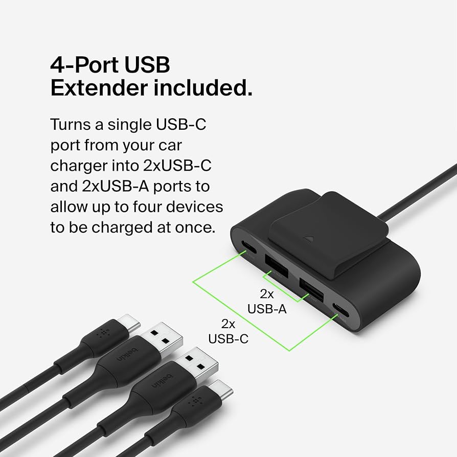 HUB USB-C  Belkin BoostUp Charge 4 Port USB Power Extender Up to 30W Black