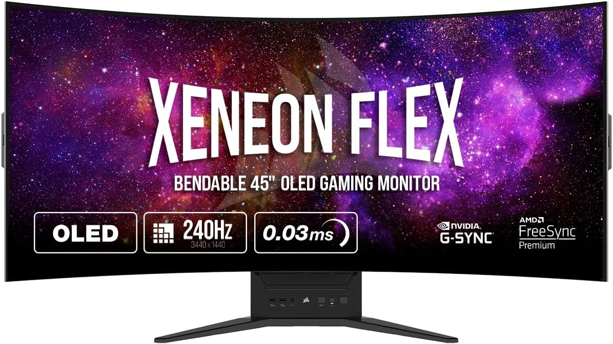 Monitor 45" Corsair XENEON FLEX 45WQHD240 bendable Gaming , Curved , 3440x1440p 240Hz OLED 100% P3 - Albagame