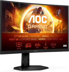 Monitor 27" AOC Gaming  Curved  FHD  280Hz