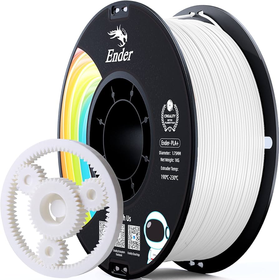 Filament CREALITY EN-PLA+ White , Ender 3D Printer Filament , Strength 34MPA Bend 77MPa 1 kg Spool 1.75 , 3301010305