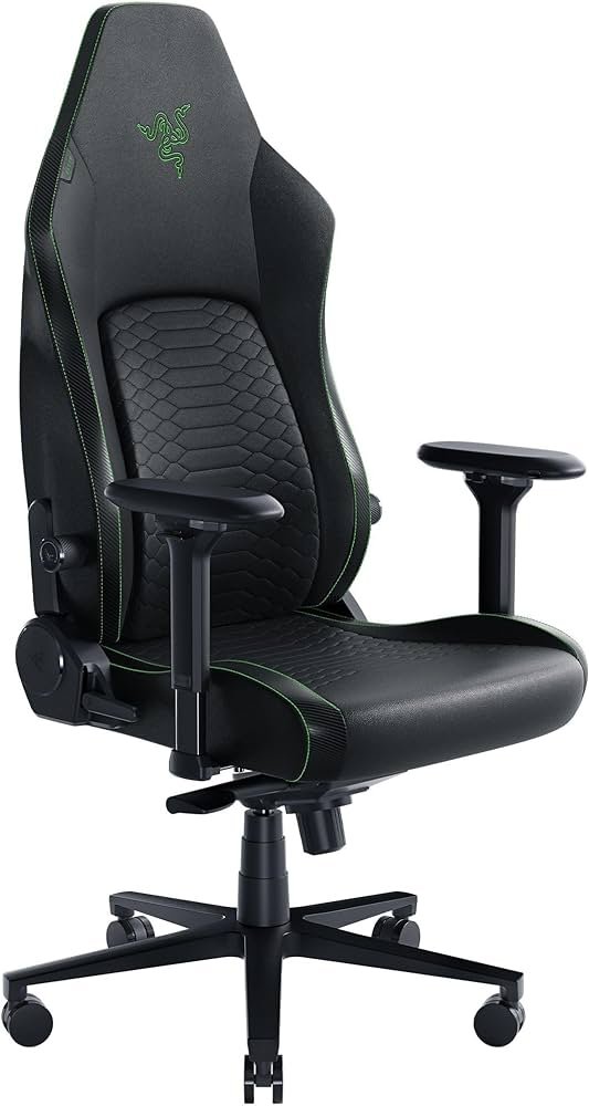Chair Razer Iskur V2 , Adjustable Lumbar , EPU Leather Black/Green - Albagame
