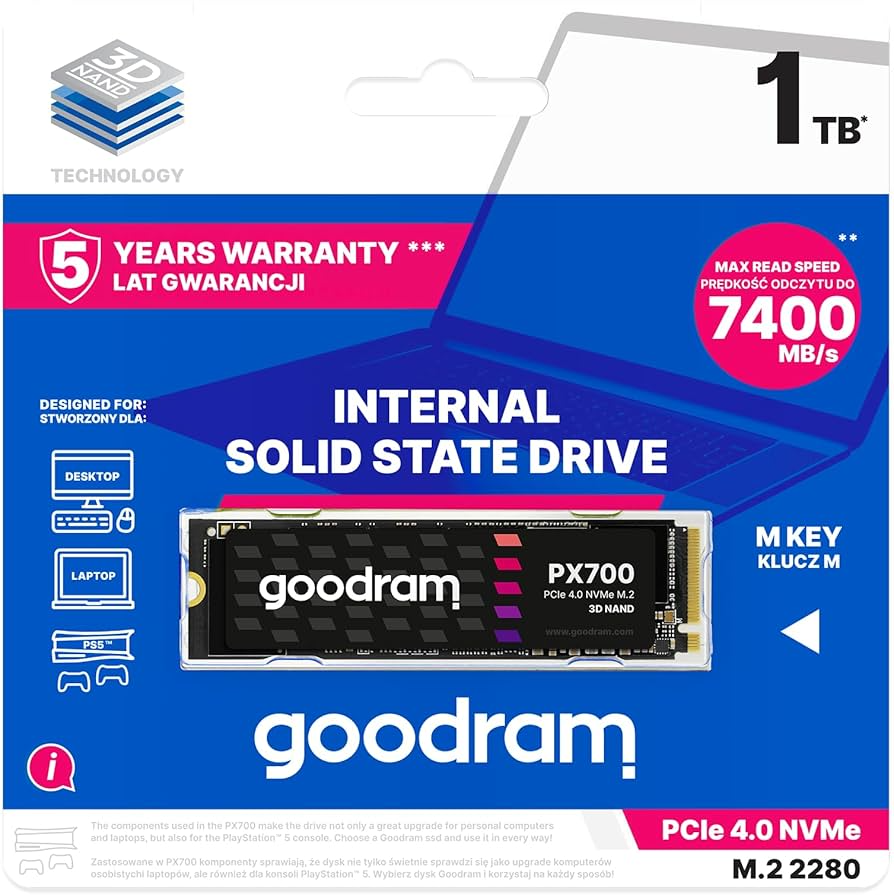 SSD 1TB Goodram PX700 , M.2 NVMe PCIe Gen4 - Albagame