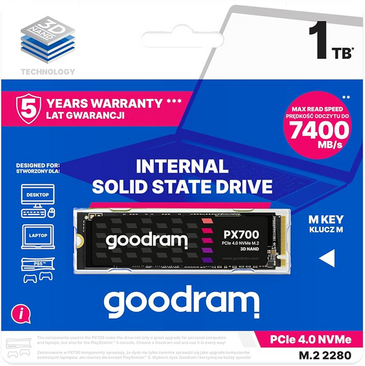 SSD 1TB Goodram PX700 , M.2 NVMe PCIe Gen4