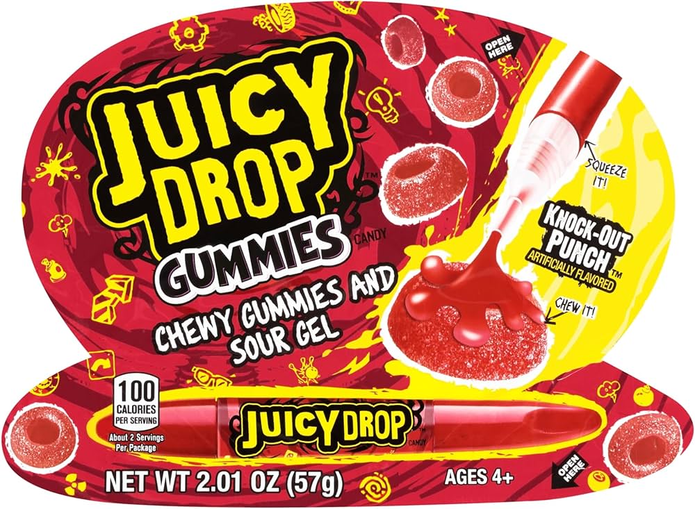 Juicy Drop Gummies Bazooka With Sour Gel Strawberry/Raspberry - Albagame