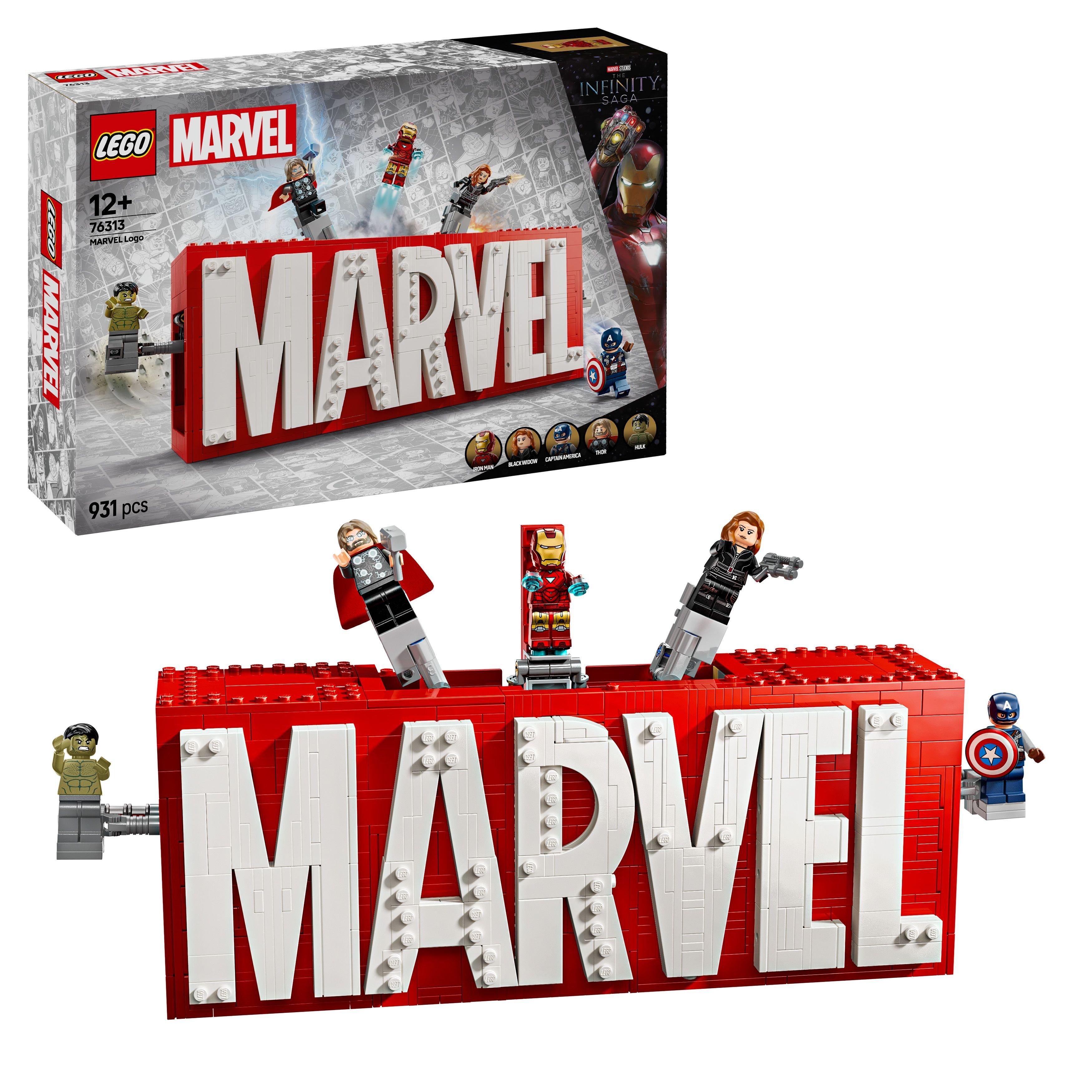 Lego Marvel Logo and Minifigures 76313