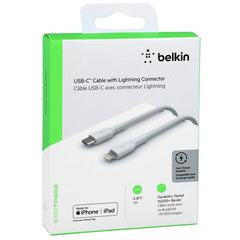 Cable USB-C to Lightning Belkin BoostCharge Braided White