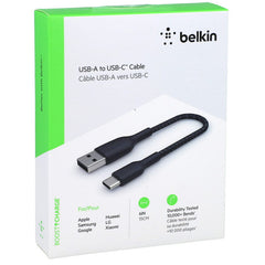 Cable USB-A to USB-C Belkin BoostCharge Braided Black 15cm