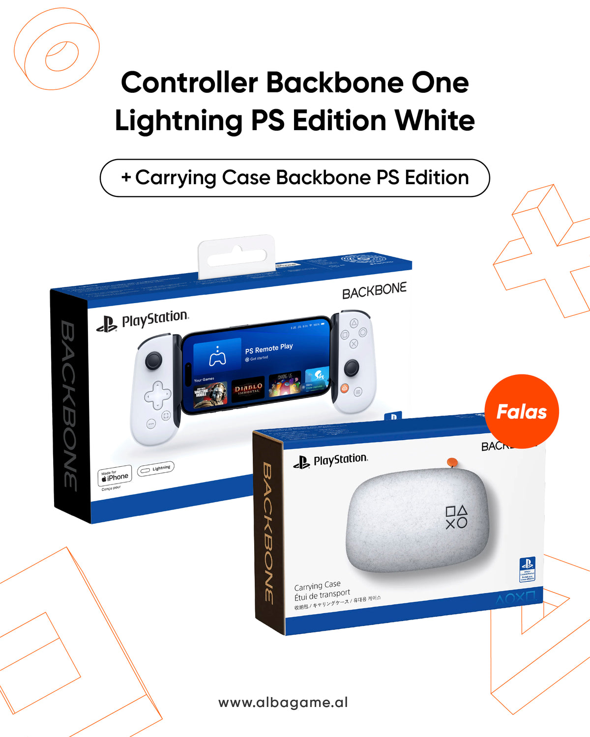 Controller Backbone One Lightning PS Edition White + Carrying Case Backbone One PS Edition