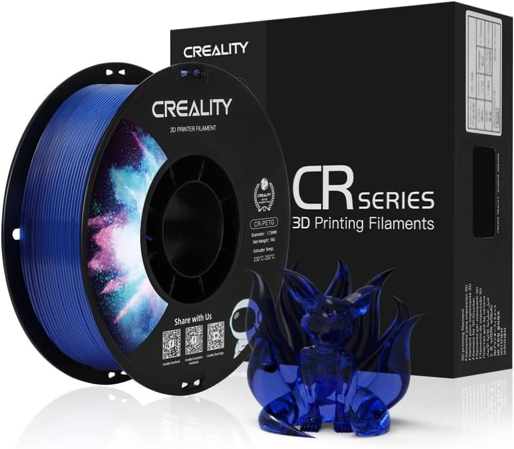 Filament CREALITY CR-PETG Blue for 3D Printer , Hard Glossy , Tensile Str. 49MPA , 1 kg Spool 1.75 , 3301030032