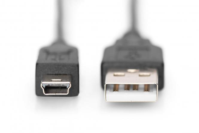 Cable USB-A to mini USB DIGITUS , 3m - Albagame