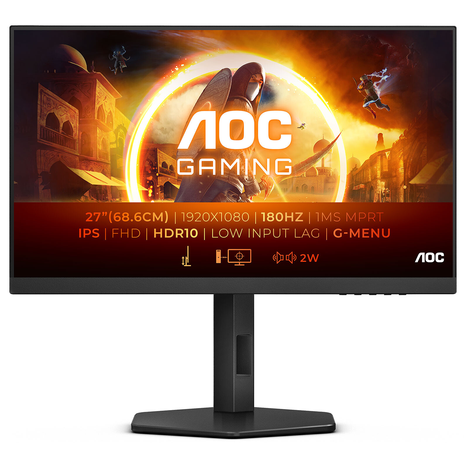 Monitor 27" AOC Gaming FHD IPS 180Hz 1ms - Albagame