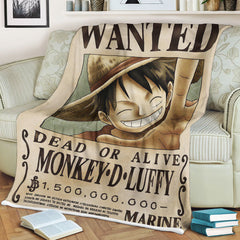 Blanket One Piece Monkey D.Luffy Wanted