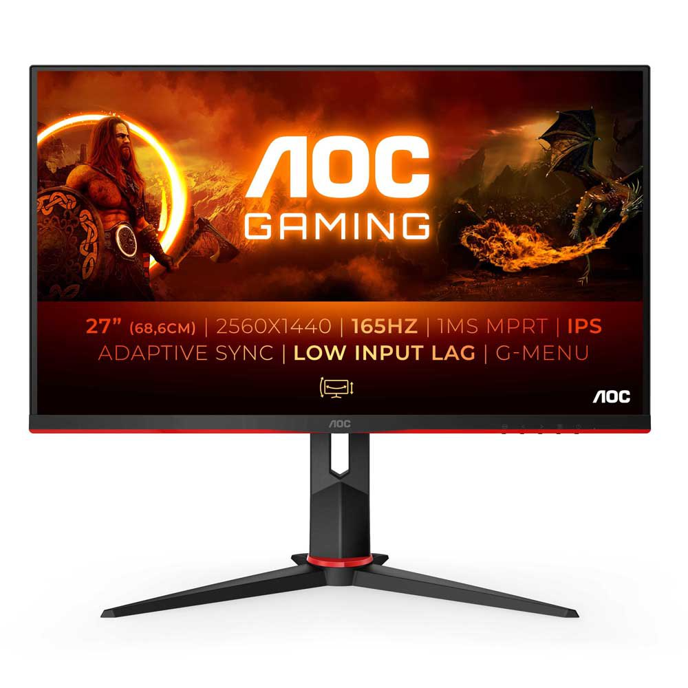 Monitor 27" AOC Gaming 2K QHD 2560x1440p IPS 165Hz 1ms 131%sRGB 350nits - Albagame