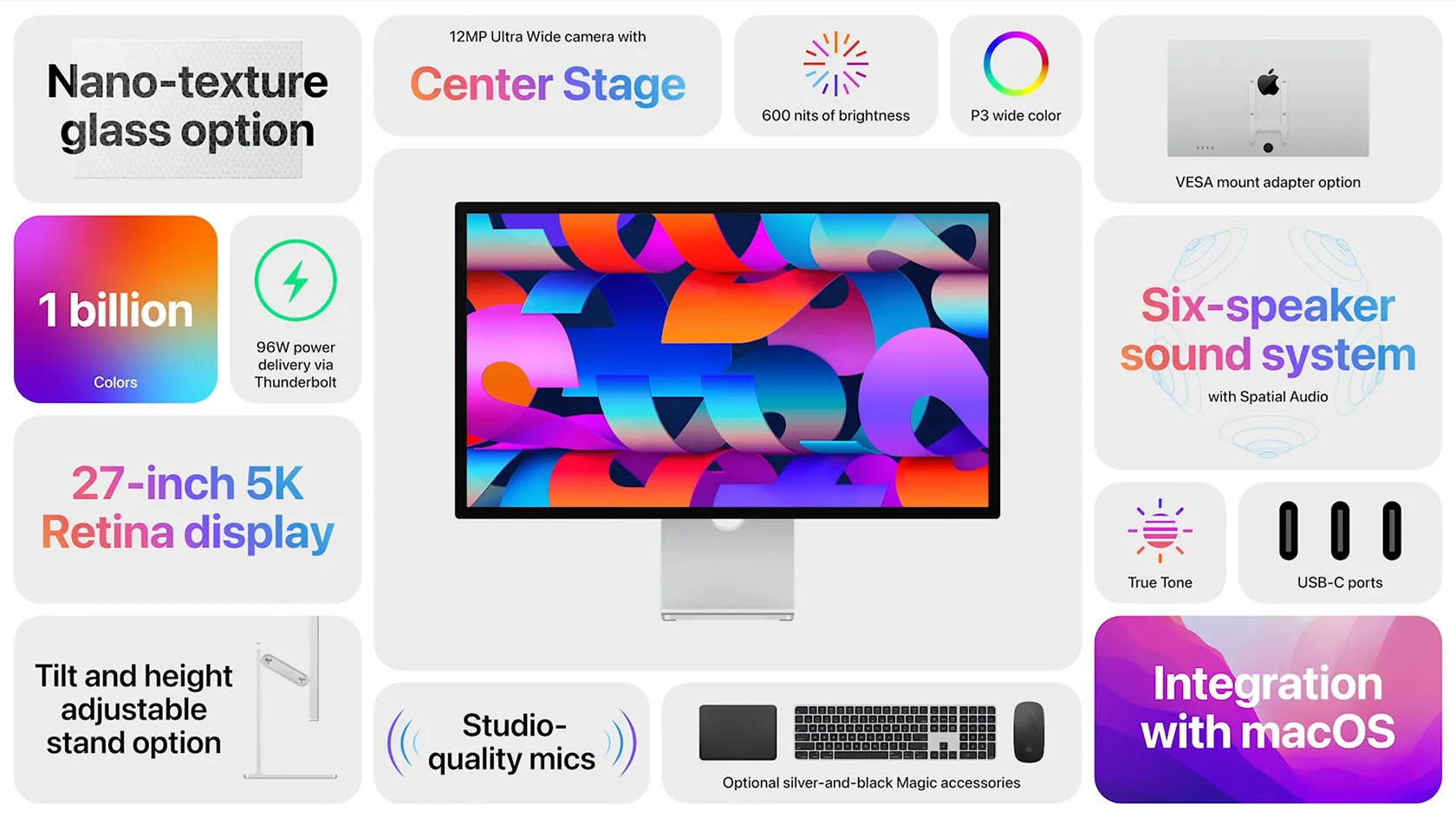 Monitor 27" Apple Studio Display , 5K , NanoTexture Glass , with tilt Stand - Albagame