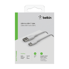 Cable USB-A to USB-C Belkin BoostCharge White