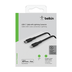 Cable USB-C to Lightning Belkin BoostCharge Braided Black