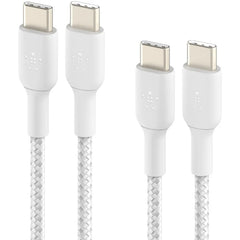 Cable USB-C to USB-C Belkin BoostCharge 2x USB-C Braided White 2Pcs