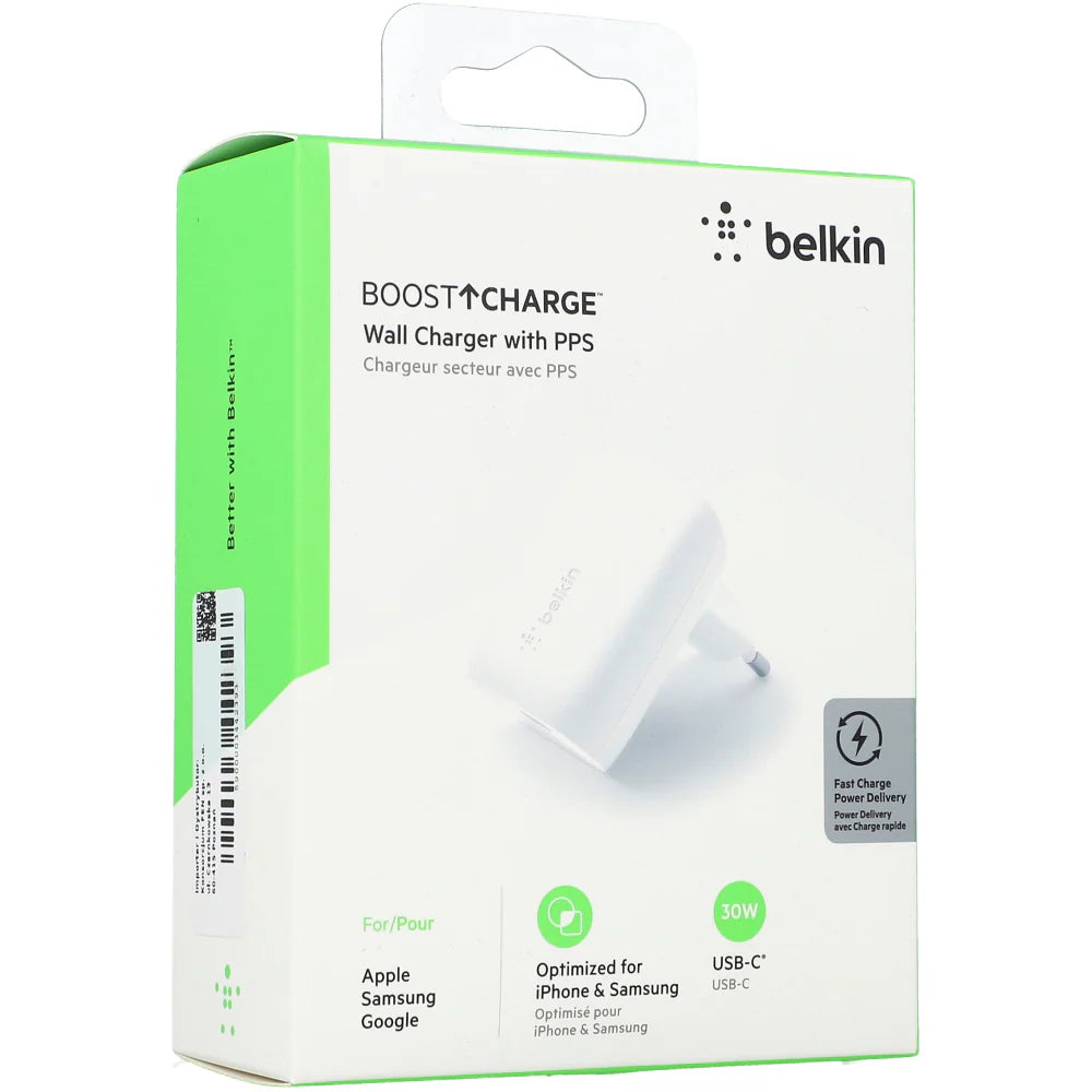 Charger Belkin Dual USB-C 1x Up to 30W White