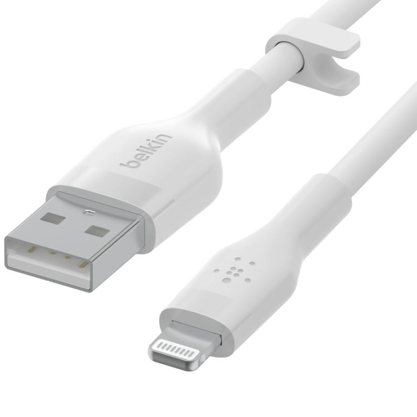 Cable USB-A to Lightning Belkin BoostCharge Flex White 1m