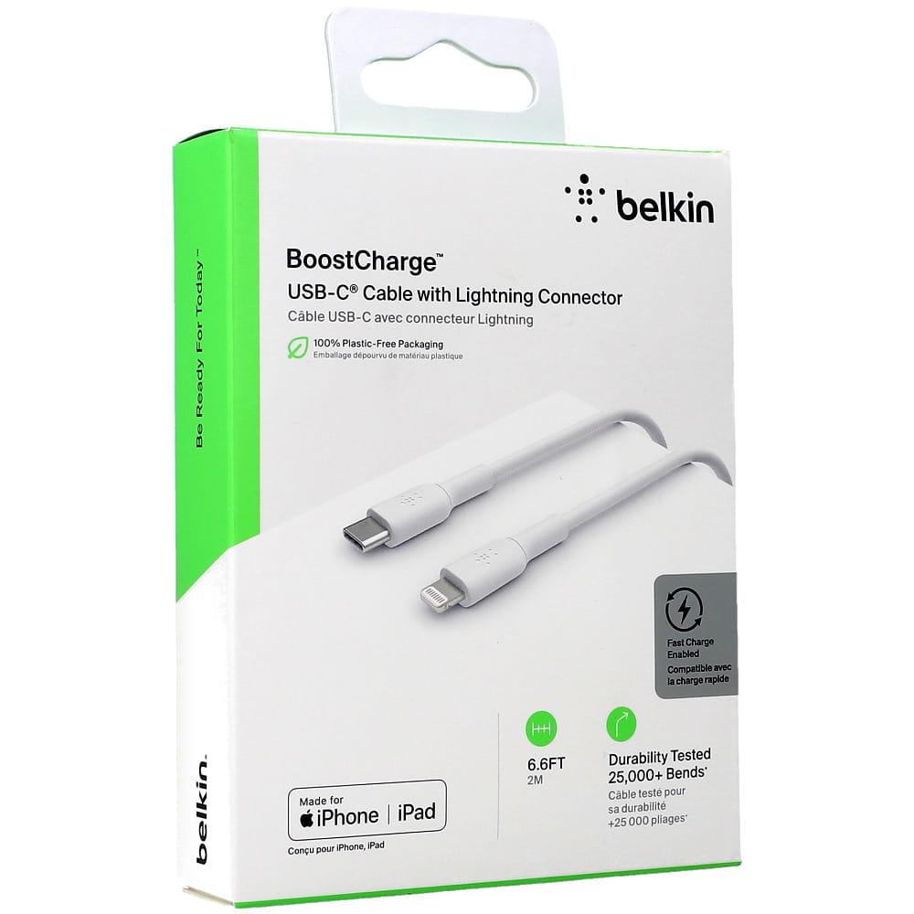 Cable USB-C to Lightning Belkin BoostCharge White