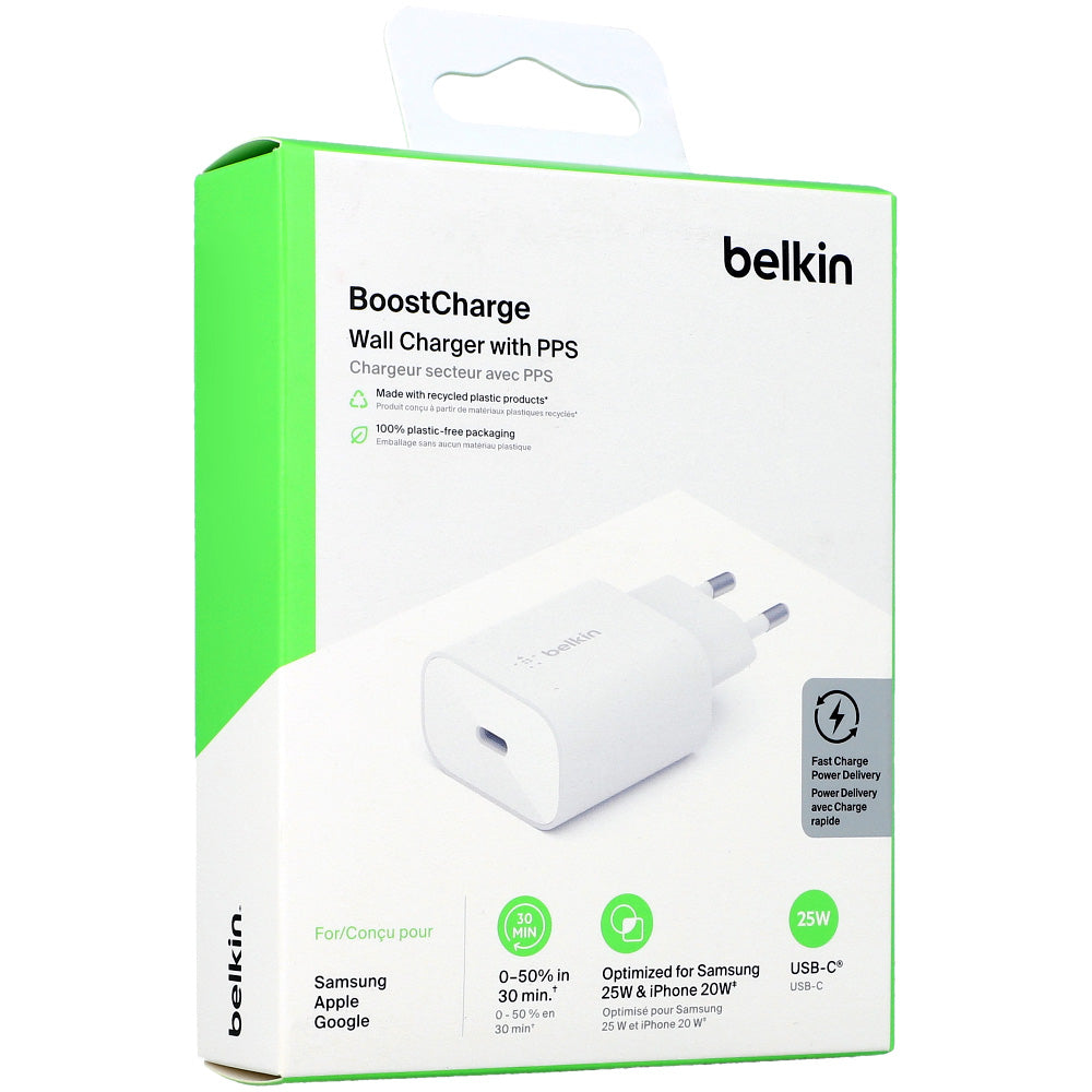 Charger  Belkin BoostCharger 1x USB-C Up to 25W White