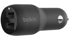 Car Charger  Belkin Dual USB-A Black 24W