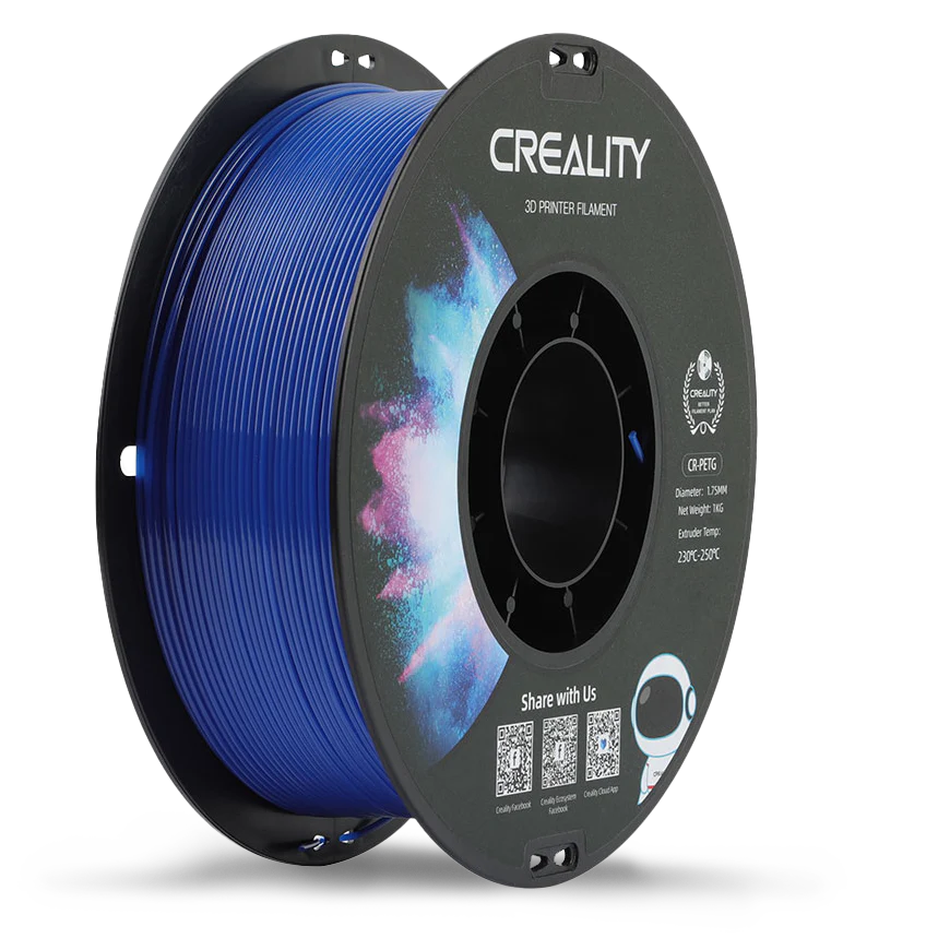 Filament CREALITY CR-PETG Blue for 3D Printer , Hard Glossy , Tensile Str. 49MPA , 1 kg Spool 1.75 , 3301030032