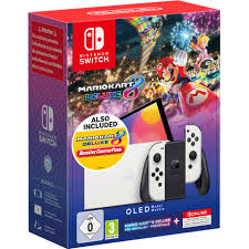 Console Nintendo Switch OLED White + Mario Kart 8 Deluxe Booster Pass + 12 Months NSO