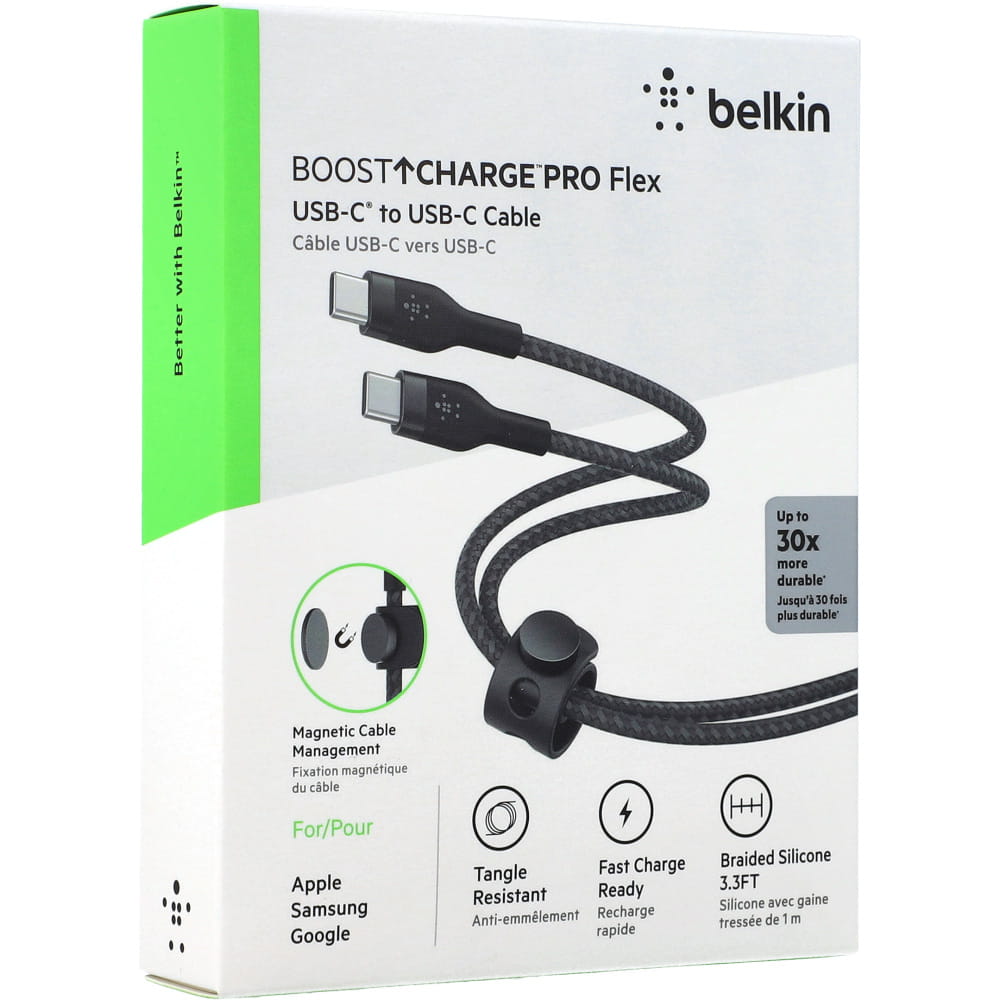 Cable USB-C to USB-C Belkin BoostCharge PRO Flex Up to 60W Braided Black