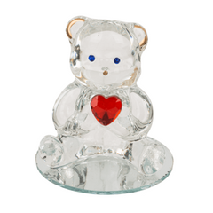 Figure Glass Bear With Heart