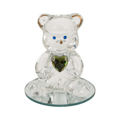 Figure Glass Bear With Heart