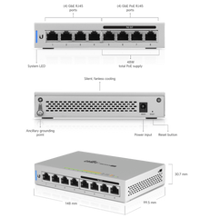 Switch 8Port Ubiquiti UniFi US-8-60W , Managed L2 - Albagame