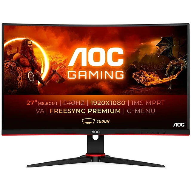 Monitor 27" AOC Gaming Curved FHD 240Hz 1ms - Albagame