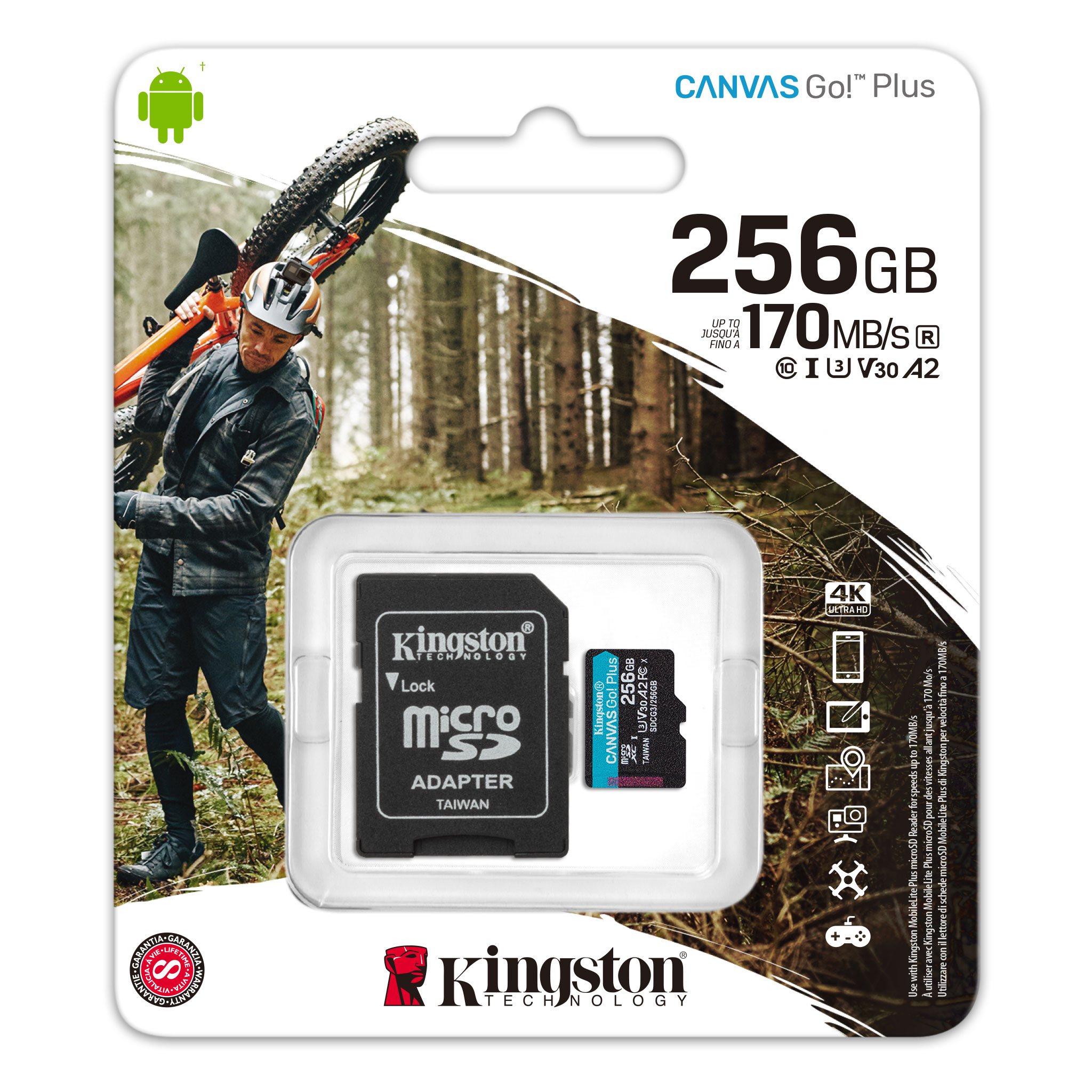 Card MicroSDXC 256GB Kingston Canvas Go! Plus - Albagame